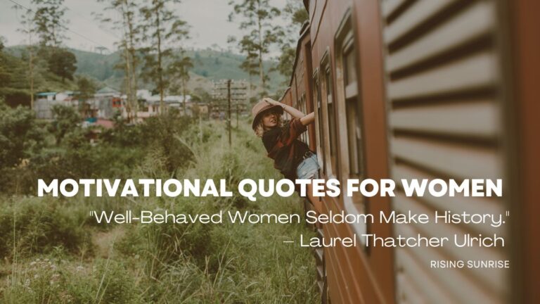 Image of a girl hanging out of train - Motivational Quotes For Women to Inspire Success